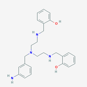 molecular formula C25H32N4O2 B159135 2-[[2-[(3-Aminophenyl)methyl-[2-[(2-hydroxyphenyl)methylamino]ethyl]amino]ethylamino]methyl]phenol CAS No. 127381-59-3