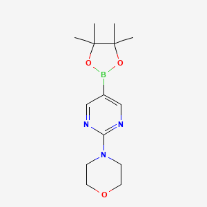 molecular formula C14H22BN3O3 B1591357 4-(5-(4,4,5,5-四甲基-1,3,2-二氧杂硼烷-2-基)嘧啶-2-基)吗啉 CAS No. 957198-30-0