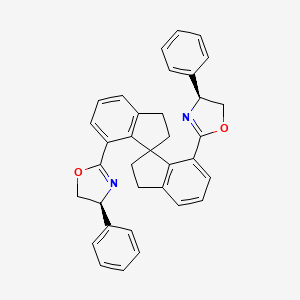 molecular formula C35H30N2O2 B1591395 (R)-7,7-Bis[(4S)-(phenyl)oxazol-2-yl)]-2,2,3,3-tetrahydro-1,1-spirobiindane CAS No. 890090-21-8