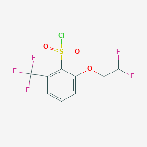 molecular formula C9H6ClF5O3S B1591412 2-(2,2-Difluoroethoxy)-6-(trifluoromethyl)benzene-1-sulfonyl chloride CAS No. 865352-01-8