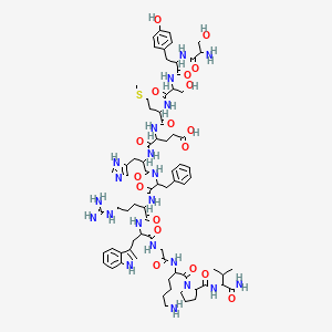 molecular formula C75H107N21O18S B1591421 Seryltyrosylserylmethionyl-alpha-glutamylhistidylphenylalanylarginyltryptophylglycyllysylprolylvalinamide CAS No. 53697-27-1
