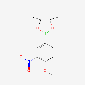 molecular formula C13H18BNO5 B1591424 2-(4-Methoxy-3-nitrophenyl)-4,4,5,5-tetramethyl-1,3,2-dioxaborolane CAS No. 554411-20-0