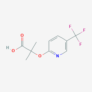 molecular formula C10H10F3NO3 B1591434 2-Methyl-2-(5-(trifluoromethyl)pyridin-2-yloxy)propanoic acid CAS No. 605680-62-4