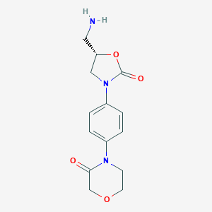 molecular formula C14H17N3O4 B159151 (S)-4-(4-(5-(Aminomethyl)-2-oxooxazolidin-3-YL)phenyl)morpholin-3-one CAS No. 446292-10-0