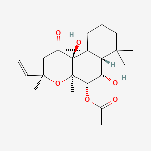 molecular formula C22H34O6 B1591538 [(3R,4aR,5S,6S,6aS,10aS,10bS)-3-ethenyl-6,10b-dihydroxy-3,4a,7,7,10a-pentamethyl-1-oxo-5,6,6a,8,9,10-hexahydro-2H-benzo[f]chromen-5-yl] acetate CAS No. 72963-77-0