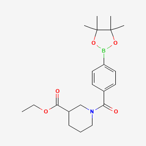 Ethyl 1-(4-(4,4,5,5-tetramethyl-1,3,2-dioxaborolan-2-yl)benzoyl)piperidine-3-carboxylate