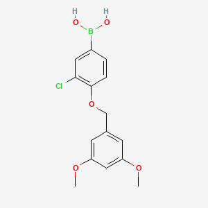 molecular formula C15H16BClO5 B1591611 (3-Chloro-4-((3,5-dimethoxybenzyl)oxy)phenyl)boronic acid CAS No. 849062-24-4