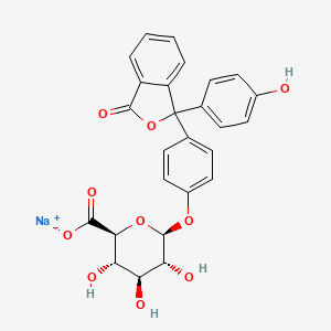 molecular formula C26H21NaO10 B1591650 Phenolphthalein-I(2)-D-glucuronide sodium salt CAS No. 6820-54-8