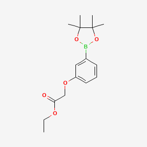 molecular formula C16H23BO5 B1591690 Ethyl 2-(3-(4,4,5,5-tetramethyl-1,3,2-dioxaborolan-2-yl)phenoxy)acetate CAS No. 850411-07-3