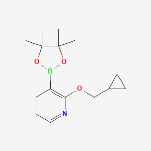 molecular formula C15H22BNO3 B1591692 2-(Cyclopropylmethoxy)-3-(4,4,5,5-tetramethyl-1,3,2-dioxaborolan-2-yl)pyridine CAS No. 848243-26-5