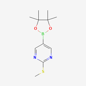 molecular formula C11H17BN2O2S B1591716 2-(甲硫基)-5-(4,4,5,5-四甲基-1,3,2-二氧杂硼环-2-基)嘧啶 CAS No. 940284-18-4