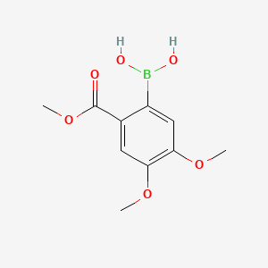 molecular formula C10H13BO6 B1591717 (4,5-Dimethoxy-2-(methoxycarbonyl)phenyl)boronic acid CAS No. 1072952-49-8