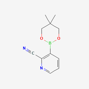 molecular formula C11H13BN2O2 B1591718 3-(5,5-二甲基-1,3,2-二氧杂硼环-2-基)吡啶甲腈 CAS No. 868944-75-6