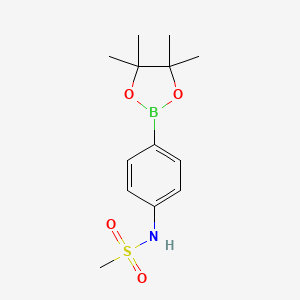 molecular formula C13H20BNO4S B1591746 N-[4-(4,4,5,5-Tetramethyl-1,3,2-dioxaborolan-2-yl)phenyl]methanesulfonamide CAS No. 616880-14-9