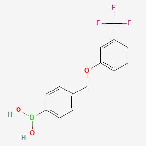 molecular formula C14H12BF3O3 B1591749 (4-((3-(Trifluoromethyl)phenoxy)methyl)phenyl)boronic acid CAS No. 849062-03-9