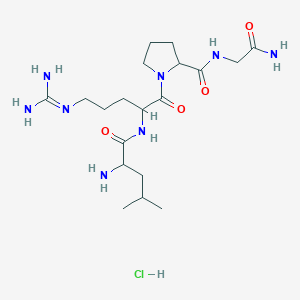 molecular formula C19H37ClN8O4 B1591755 H-Leu-arg-pro-gly-NH2 2hcl CAS No. 75690-75-4