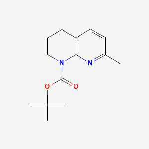 molecular formula C14H20N2O2 B1591769 7-Methyl-3,4-dihydro-2H-[1,8]naphthyridine-1-carboxylic acid tert-butyl ester CAS No. 243641-37-4