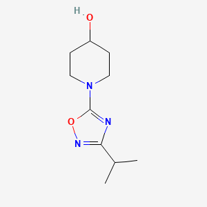 molecular formula C10H17N3O2 B1591804 1-(3-Isopropyl-1,2,4-oxadiazol-5-YL)piperidin-4-OL CAS No. 832714-37-1