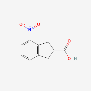 molecular formula C10H9NO4 B1591842 4-nitro-2,3-dihydro-1H-indene-2-carboxylic acid CAS No. 209225-00-3