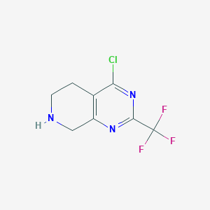molecular formula C8H7ClF3N3 B1591860 4-Chloro-2-(trifluoromethyl)-5,6,7,8-tetrahydropyrido[3,4-D]pyrimidine CAS No. 647863-08-9