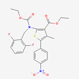 B1591873 Ethyl 2-((2,6-difluorobenzyl)(ethoxycarbonyl)amino)-4-methyl-5-(4-nitrophenyl)thiophene-3-carboxylate CAS No. 308831-94-9