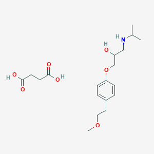 molecular formula C19H31NO7 B159195 Butanedioic acid; 1-[4-(2-methoxyethyl)phenoxy]-3-(propan-2-ylamino)-2-propanol CAS No. 207983-04-8