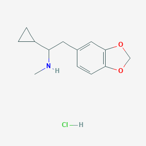 molecular formula C13H18ClNO2 B159196 2-(1,3-benzodioxol-5-yl)-1-cyclopropyl-N-methylethanamine;hydrochloride CAS No. 1431520-52-3