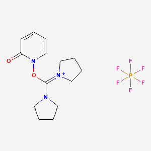 molecular formula C14H20F6N3O2P B1591976 1-[Pyrrolidin-1-ium-1-ylidene(pyrrolidin-1-yl)methoxy]pyridin-2-one hexafluorophosphate CAS No. 177966-55-1