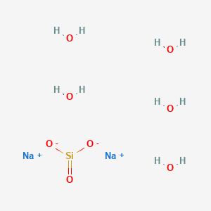 molecular formula H10Na2O8Si B159203 Silicic acid (H2SiO3), disodium salt, pentahydrate CAS No. 10213-79-3