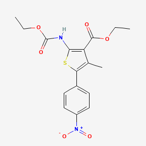 molecular formula C17H18N2O6S B1592045 Ethyl 2-(ethoxycarbonylamino)-4-methyl-5-(4-nitrophenyl)thiophene-3-carboxylate CAS No. 308831-93-8
