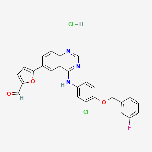 5-(4-((3-Chloro-4-((3-fluorobenzyl)oxy)phenyl)amino)quinazolin-6-yl)furan-2-carbaldehyde hydrochloride