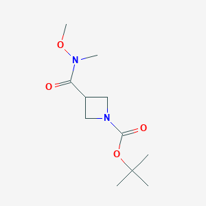 molecular formula C11H20N2O4 B1592130 叔丁基 3-[甲氧基(甲基)氨基羰基]氮杂环丁烷-1-羧酸酯 CAS No. 820971-67-3