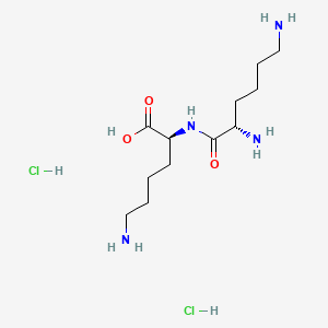 molecular formula C12H28Cl2N4O3 B1592215 Lysyllysine--hydrogen chloride (1/2) CAS No. 52123-30-5