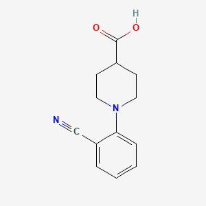 molecular formula C13H14N2O2 B1592281 1-(2-氰基苯基)哌啶-4-羧酸 CAS No. 937601-79-1