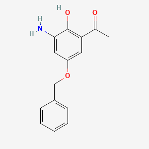molecular formula C15H15NO3 B1592313 1-(3-Amino-5-(benzyloxy)-2-hydroxyphenyl)ethanone CAS No. 861841-90-9