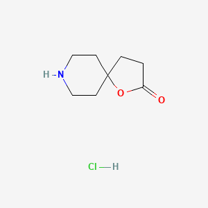 molecular formula C8H14ClNO2 B1592355 1-氧杂-8-氮杂螺[4.5]癸烷-2-酮盐酸盐 CAS No. 374794-92-0
