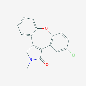 molecular formula C17H12ClNO2 B159237 17-chloro-4-methyl-13-oxa-4-azatetracyclo[12.4.0.02,6.07,12]octadeca-1(14),2(6),7,9,11,15,17-heptaen-3-one CAS No. 1012884-46-6