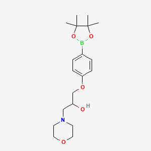molecular formula C19H30BNO5 B1592379 1-Morpholino-3-(4-(4,4,5,5-tetramethyl-1,3,2-dioxaborolan-2-yl)phenoxy)propan-2-ol CAS No. 756520-73-7