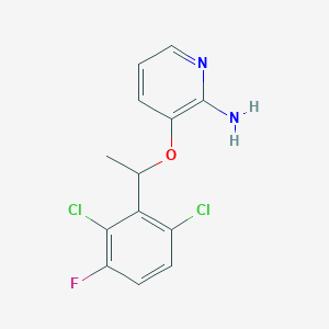 molecular formula C13H11Cl2FN2O B1592380 3-(1-(2,6-Dichloro-3-fluorophenyl)ethoxy)pyridin-2-amine CAS No. 756520-67-9