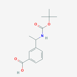 molecular formula C14H19NO4 B1592483 3-(1-((tert-Butoxycarbonyl)amino)ethyl)benzoic acid CAS No. 165949-84-8