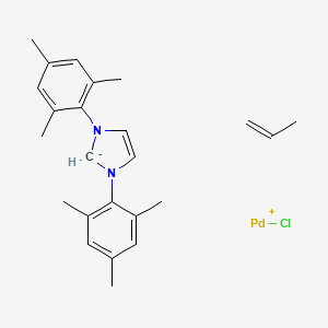 molecular formula C24H29ClN2Pd-2 B1592611 Allyl(1,3-bis(mesityl)imidazol-2-ylidene)chloropalladium(II) CAS No. 478980-04-0