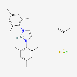 molecular formula C24H31ClN2Pd B1592611 Allylchloro[1,3-bis(2,4,6-trimethylphenyl)imidazol-2-ylidene]palladium(II) CAS No. 478980-04-0