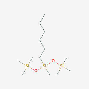 molecular formula C13H34O2Si3 B159264 Trisiloxane, 3-hexyl-1,1,1,3,5,5,5-heptamethyl- CAS No. 1873-90-1