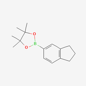 molecular formula C15H21BO2 B1592646 2-(2,3-Dihydro-1H-inden-5-YL)-4,4,5,5-tetramethyl-1,3,2-dioxaborolane CAS No. 445303-13-9