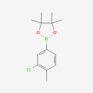 molecular formula C13H18BClO2 B1592648 2-(3-Chloro-4-methylphenyl)-4,4,5,5-tetramethyl-1,3,2-dioxaborolane CAS No. 445303-10-6