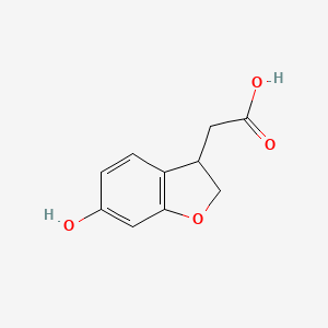 molecular formula C10H10O4 B1592666 2-(6-Hydroxy-2,3-dihydrobenzofuran-3-yl)acetic acid CAS No. 1000414-37-8