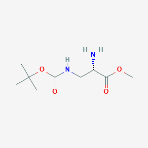 molecular formula C9H18N2O4 B015927 (S)-Methyl 2-amino-3-((tert-butoxycarbonyl)amino)propanoate CAS No. 77087-60-6