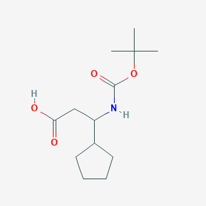 molecular formula C13H23NO4 B1592779 3-((tert-Butoxycarbonyl)amino)-3-cyclopentylpropanoic acid CAS No. 776330-74-6