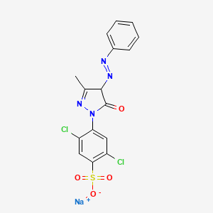 molecular formula C16H11Cl2N4NaO4S B1592788 Sodium 2,5-dichloro-4-[4,5-dihydro-3-methyl-5-oxo-4-(phenylazo)-1H-pyrazol-1-yl]benzenesulphonate CAS No. 6359-97-3