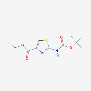 molecular formula C11H16N2O4S B1592872 Ethyl 2-[(tert-butoxycarbonyl)amino]-1,3-thiazole-4-carboxylate CAS No. 189512-01-4